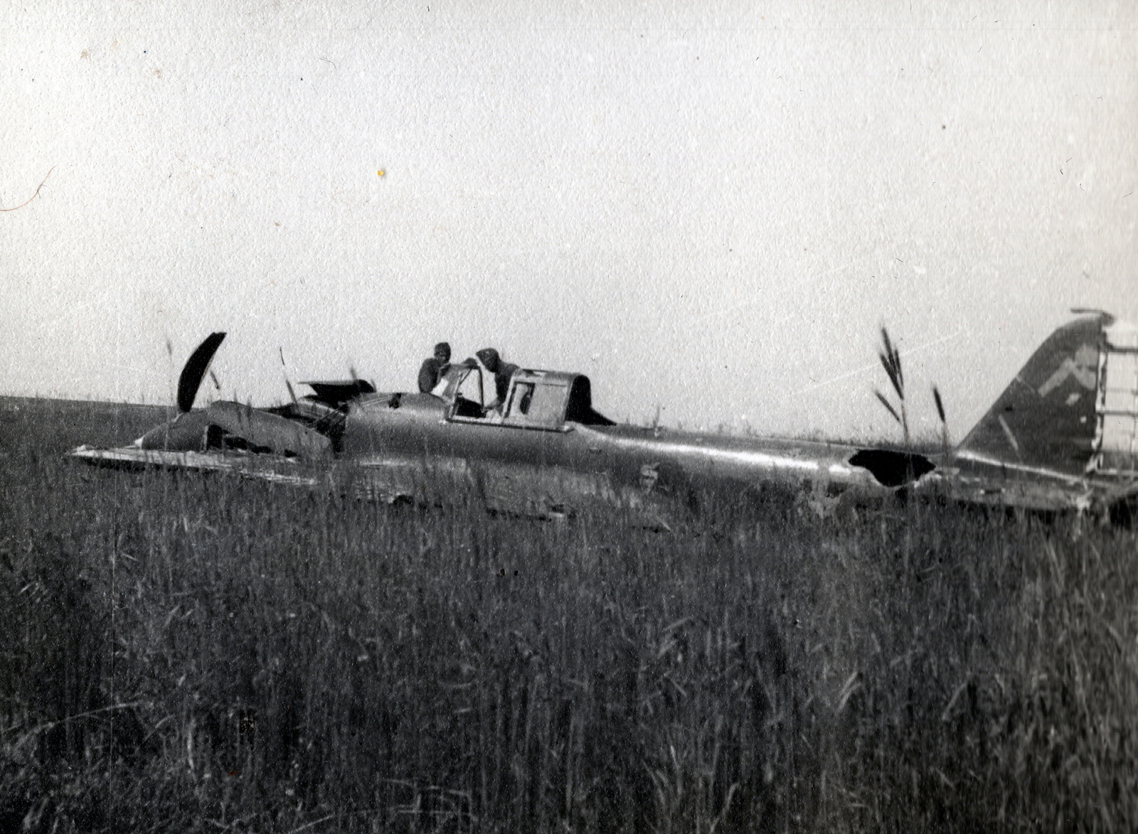 1942, Marics Zoltán, keleti front, repülőgép, második világháború, járműroncs, Iljusin IL-2 Sturmovik, Fortepan #131276