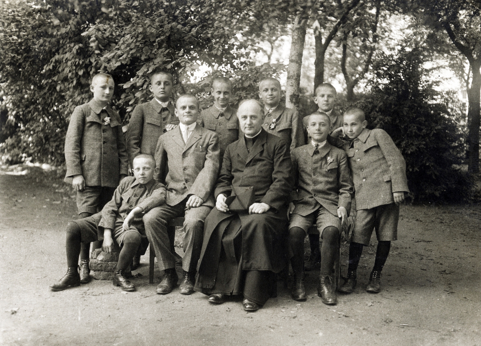 1925, Jezsuita Levéltár, priest, boys, Fortepan #100094