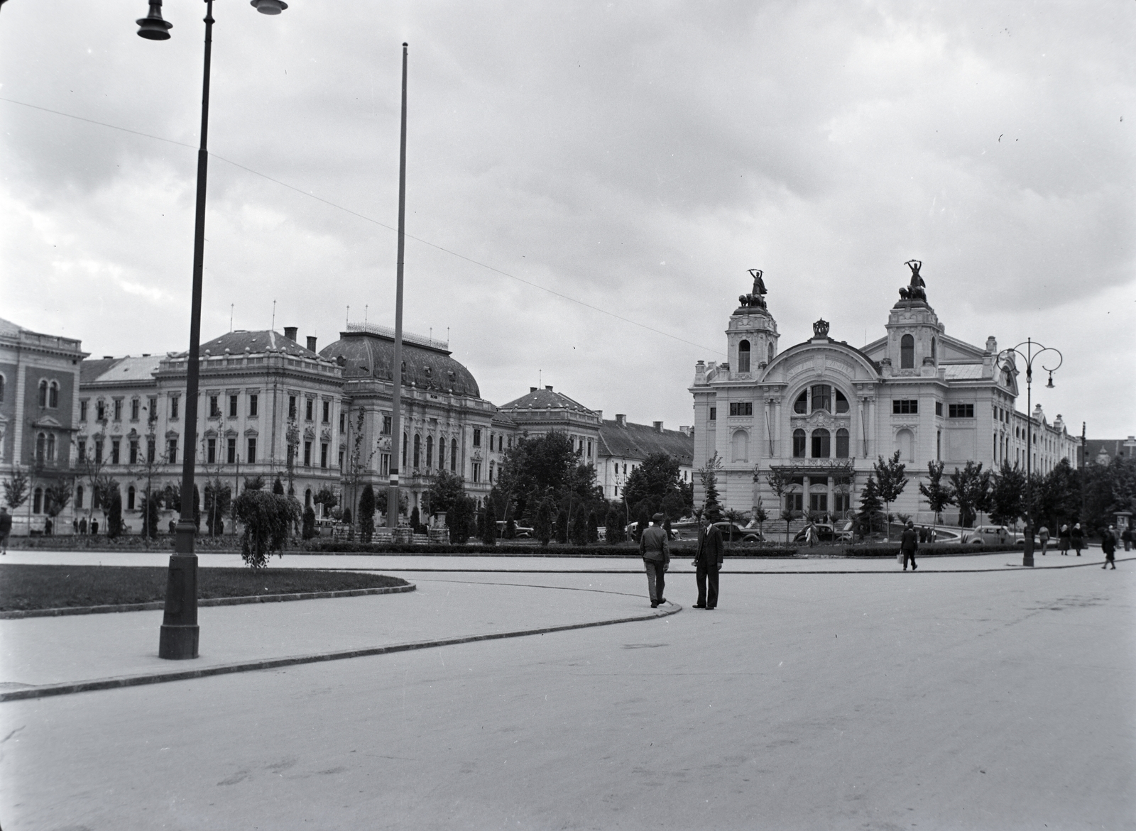 Romania,Transylvania, Cluj-Napoca, Nemzeti Színház., 1943, Kurutz Márton, national theater, theater, Fellner and Helmer-design, eclectic architecture, Ferdinand Fellner Jr.-design, Hermann Helmer-design, Fortepan #10011