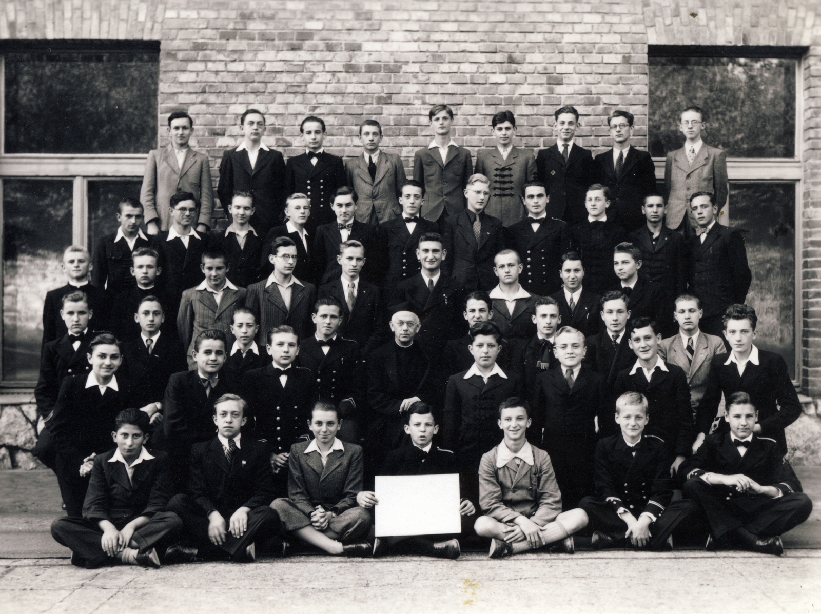 1945, Jezsuita Levéltár, uniform, class photo, Fortepan #100185