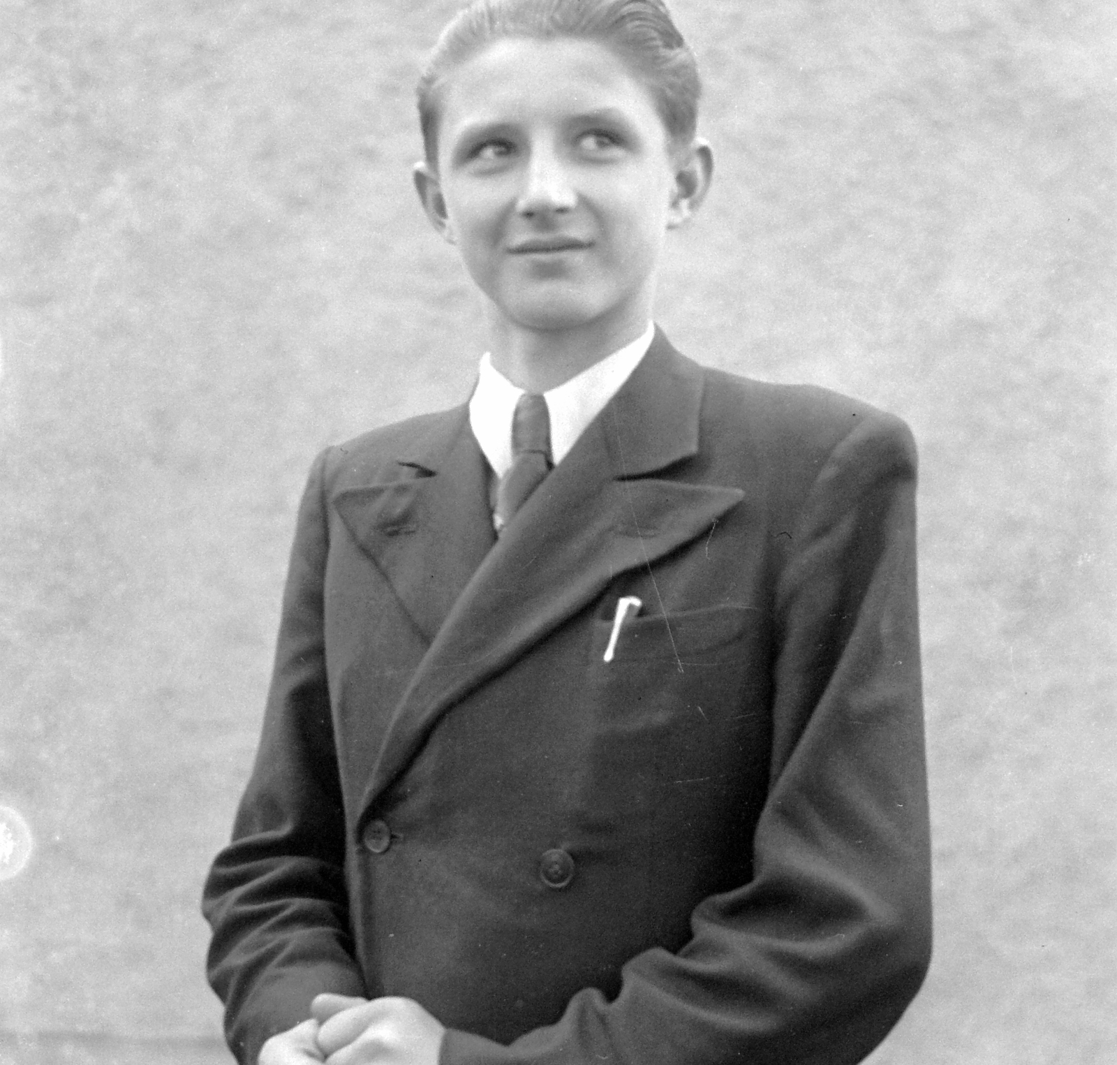 1943, Kurutz Márton, portrait, double-breasted coat, Fortepan #10023