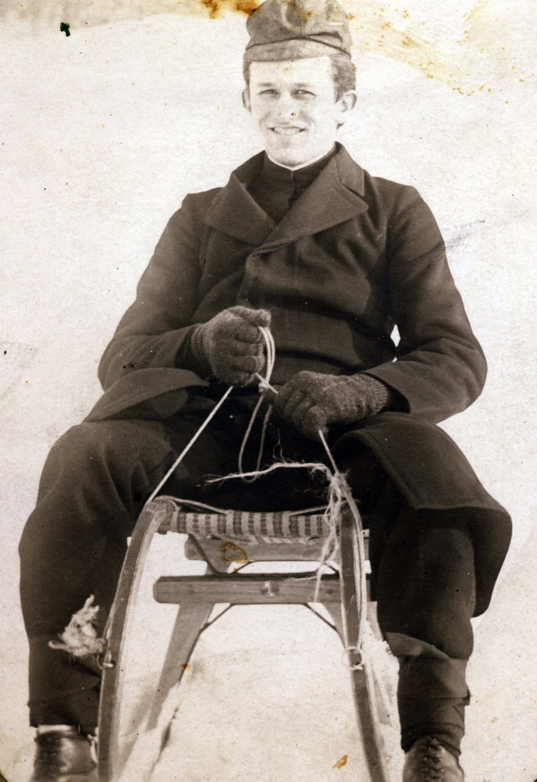 1922, Jezsuita Levéltár, sledge, wide sitting, Fortepan #100335