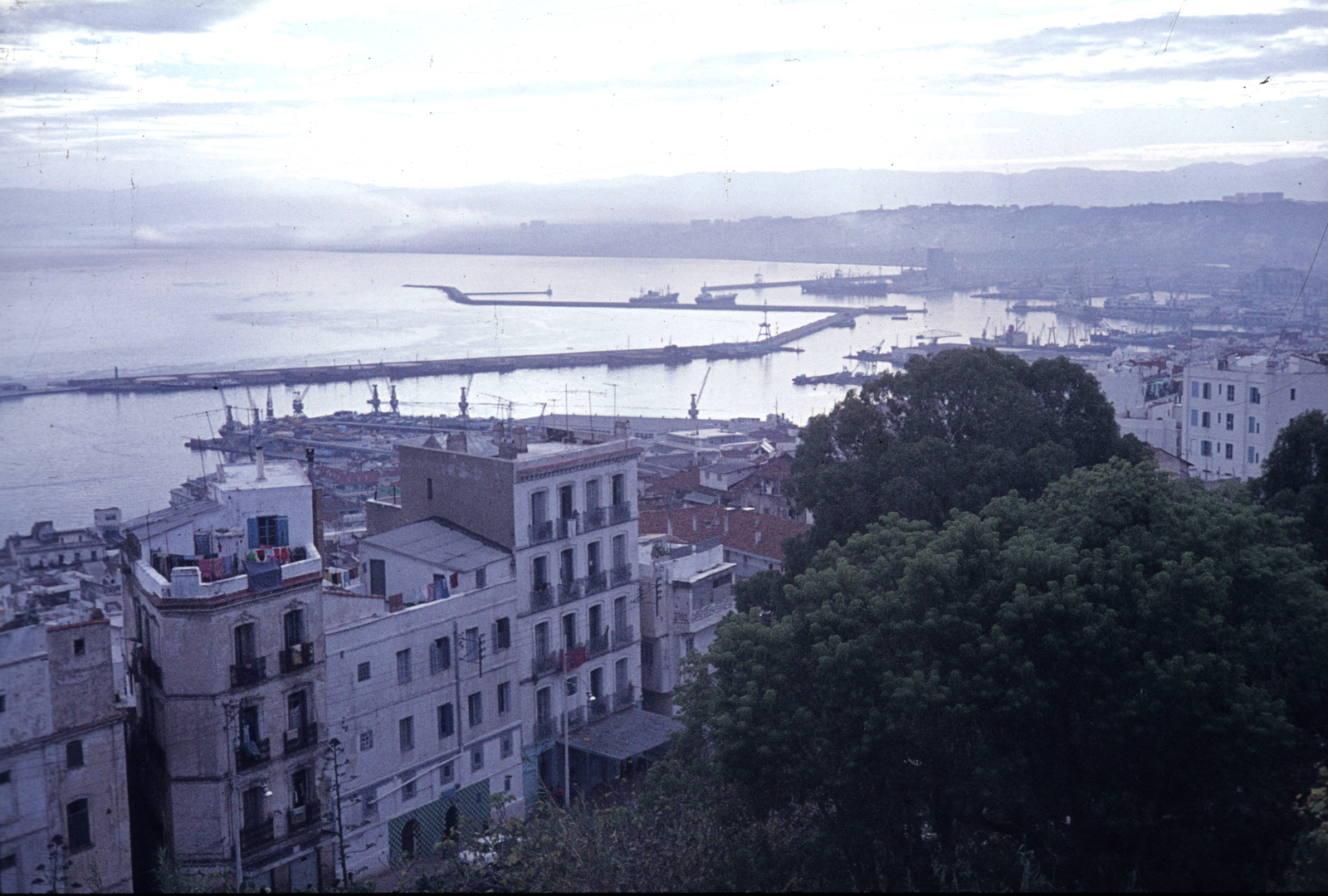 Algiers, Algiers, a kikötő látképe az Óváros (Casbah) feletti dombról., 1972, Ormos Imre Alapítvány, dr  Dalányi László, colorful, Fortepan #100628