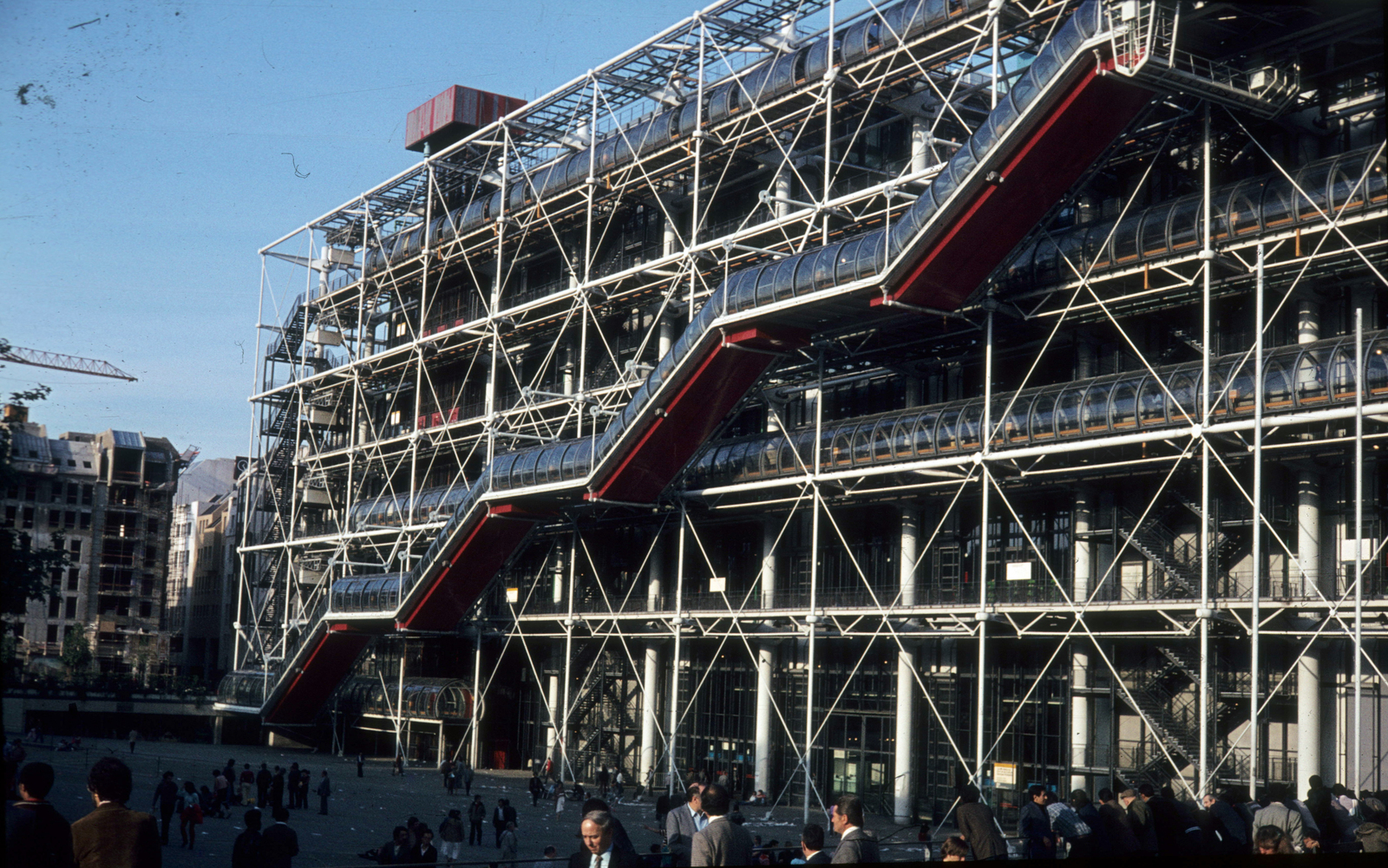 France, Paris, Pompidou központ., 1979, Ormos Imre Alapítvány, dr  Dalányi László, colorful, museum, modern architecture, Fortepan #100647