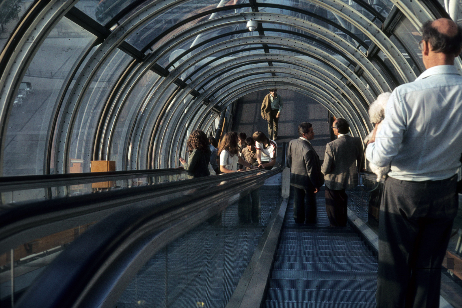 Franciaország, Párizs, a Pompidou központ mozgólépcsője., 1979, Ormos Imre Alapítvány, dr Dalányi László, színes, mozgólépcső, Fortepan #100649