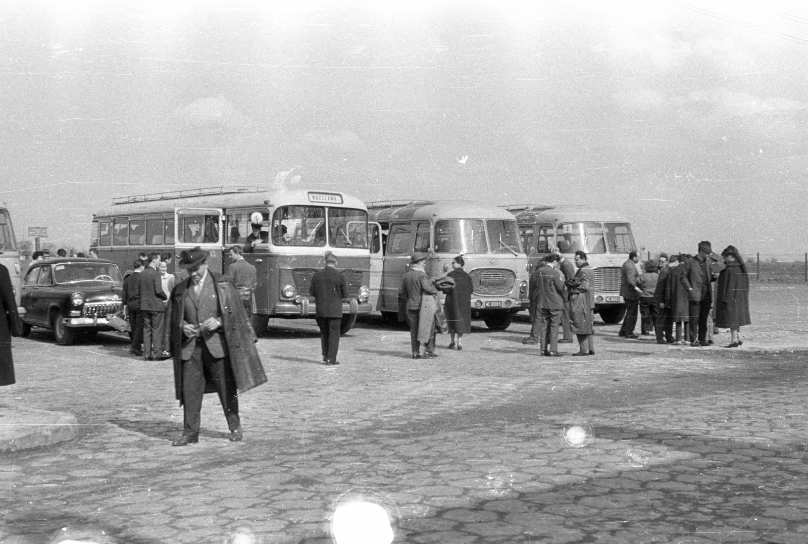 Lengyelország, 1962, Dobóczi Zsolt, autóbusz, lengyel gyártmány, GAZ M21 Volga, Jelcz-márka, Fortepan #100658