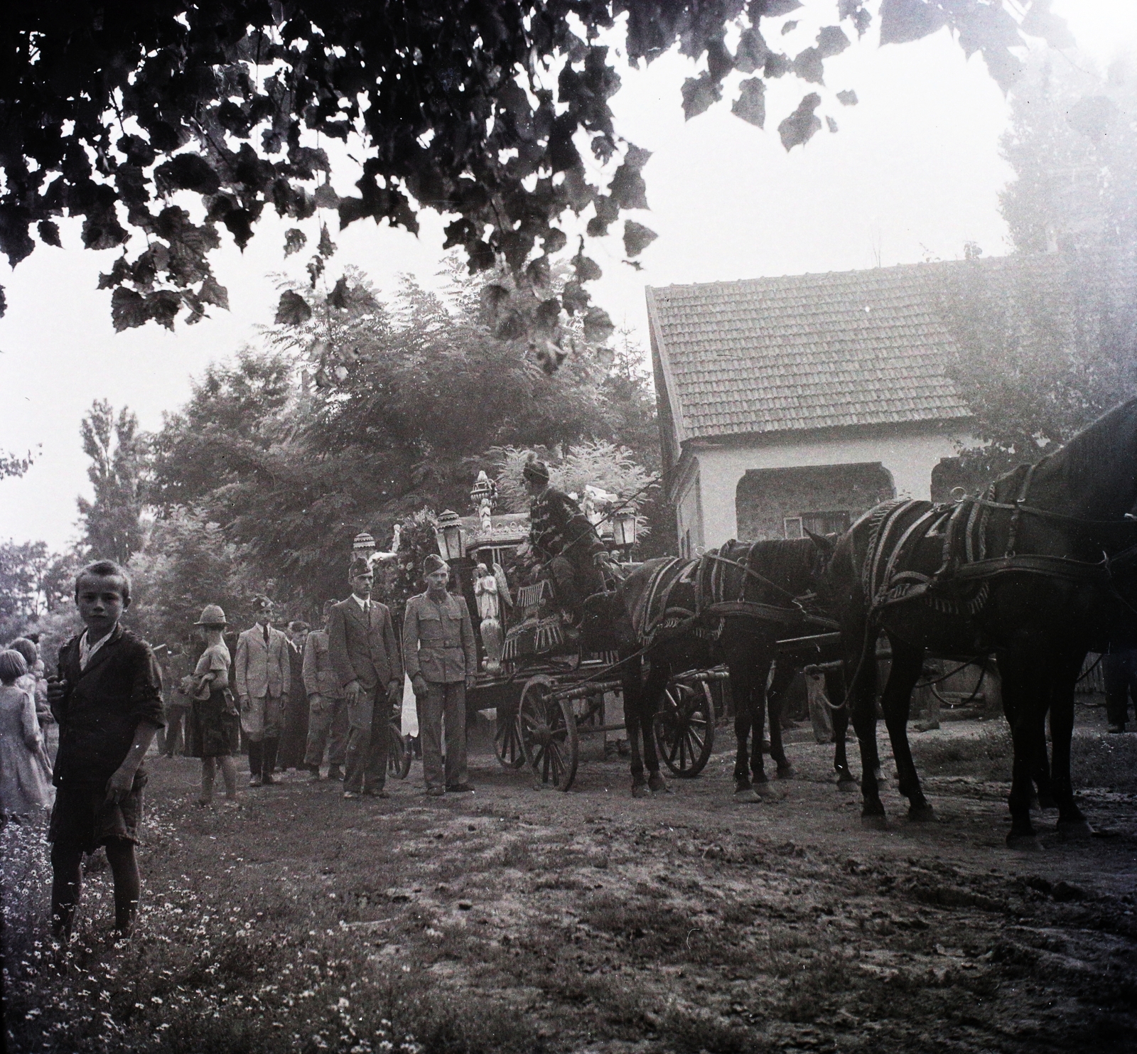 1941, Dobóczi Zsolt, hintó, lovaskocsi, temetés, gyászmenet, Fortepan #100831