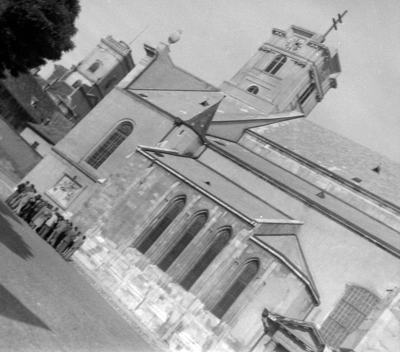 Hungary, Győr, Káptalandomb, Székesegyház., 1950, Kurutz Márton, church, photo aspect ratio: square, slanted, Fortepan #10088