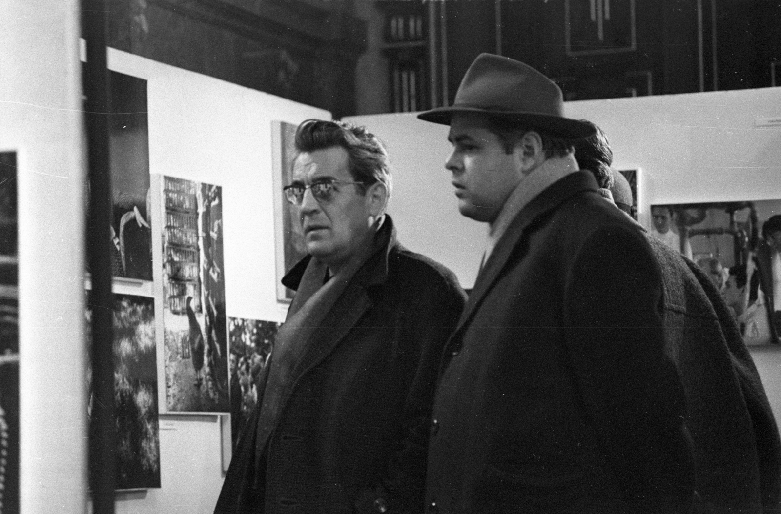 1969, Erdei Katalin, hat, men, exhibition, coat, gallery, Fortepan #100889