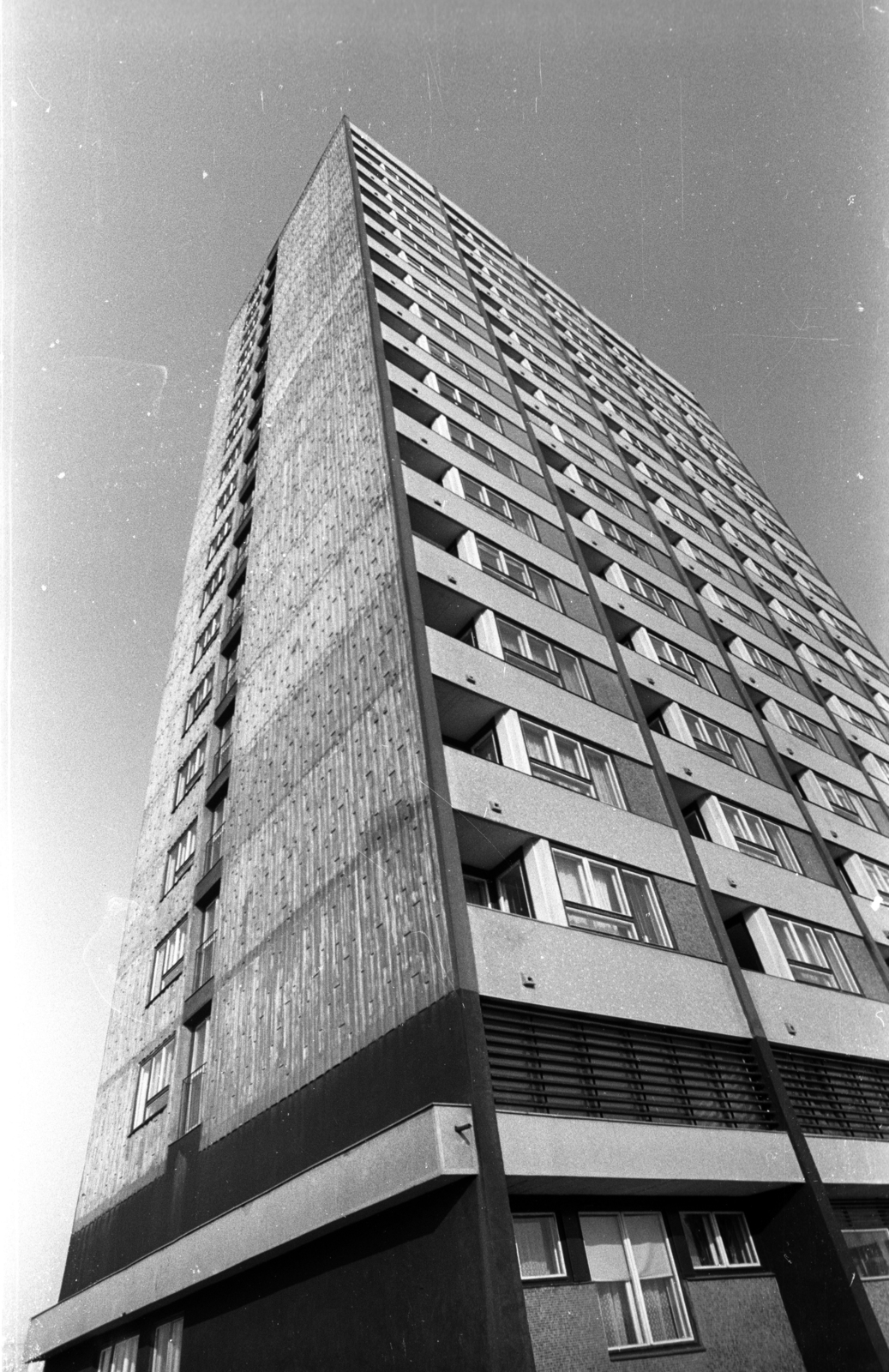 Hungary, Budapest XIV., Kassai tér 19., 1968, Erdei Katalin, architecture, tall house, Budapest, Fortepan #100916