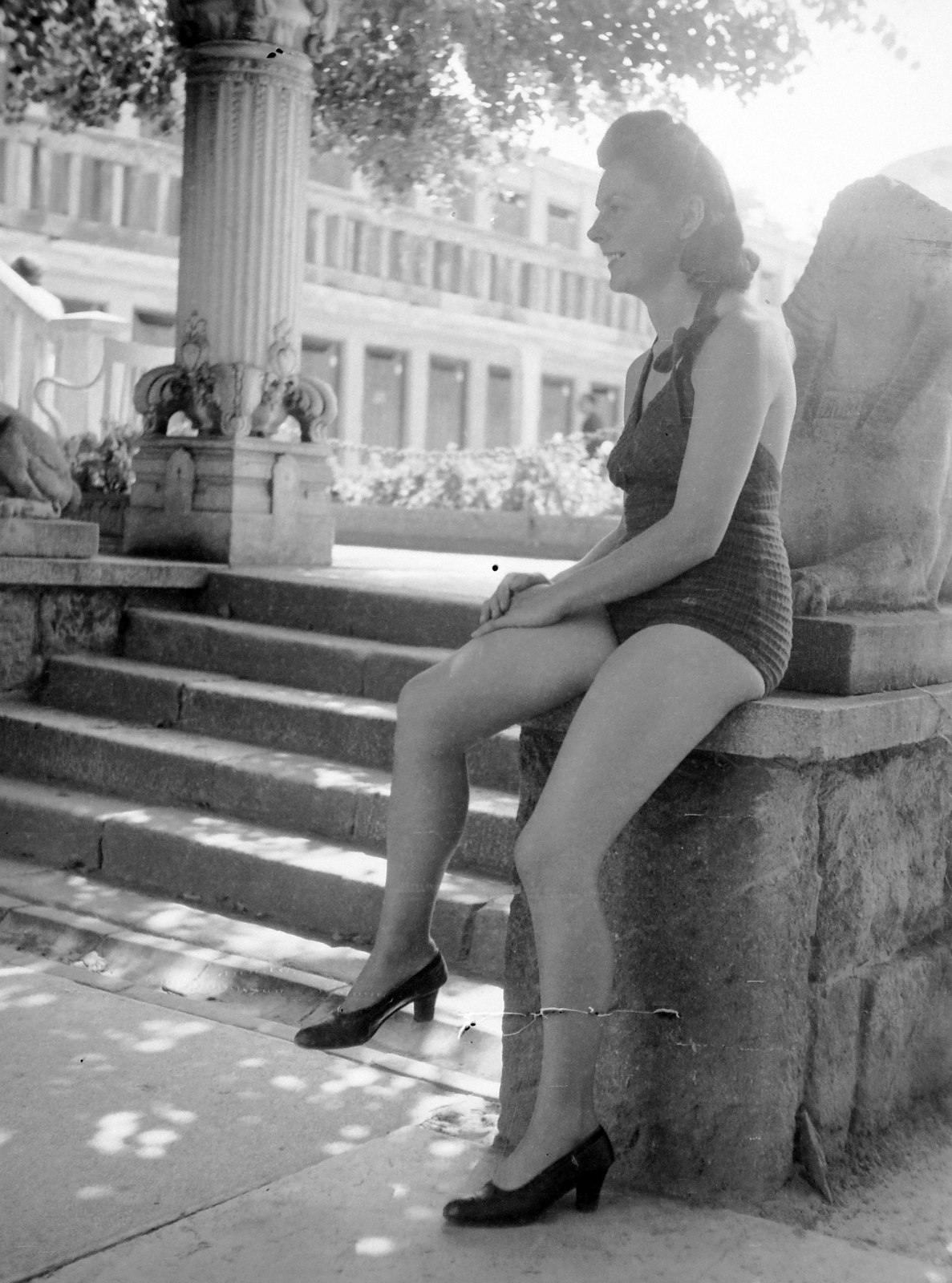 Hungary, Budapest III., Csillaghegyi strandfürdő., 1940, Kurutz Márton, beach, bathing suit, Budapest, Fortepan #10095