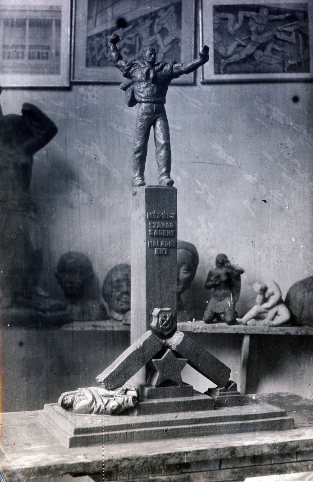 1956, Zsivkov Anita - Koós Árpád / Kocsis András fényképei, statue plans, Fortepan #101178