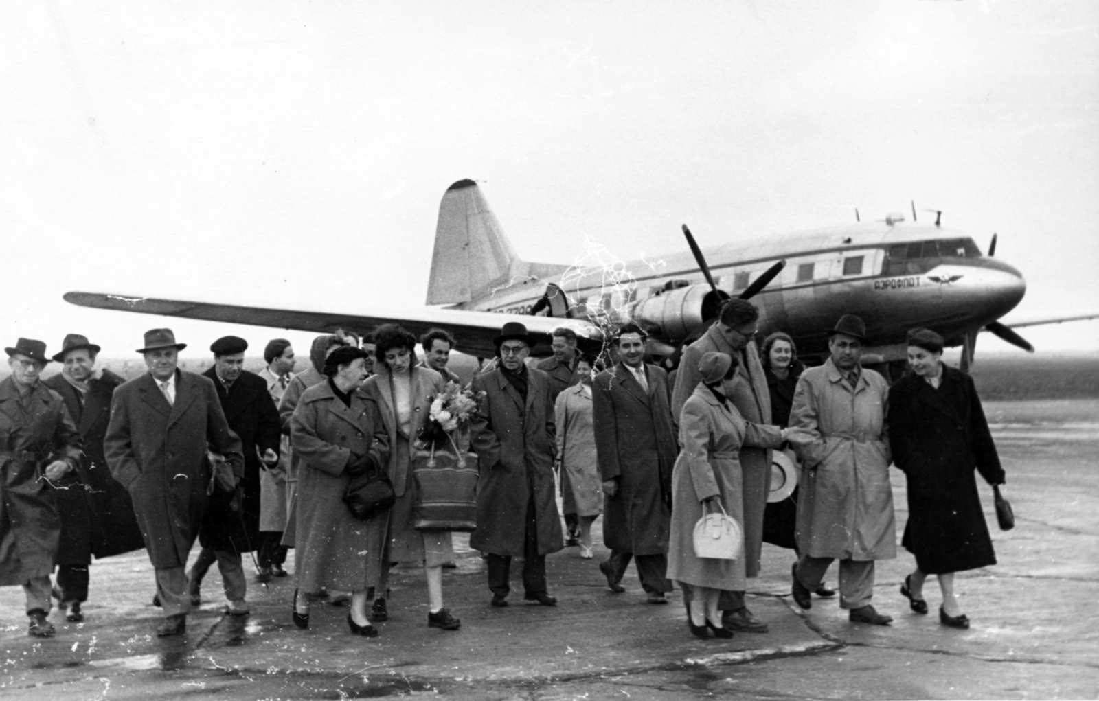 1959, Zsivkov Anita - Koós Árpád / Kocsis András fényképei, Soviet brand, airplane, Ilyushin-brand, Cyrillic alphabet, Fortepan #101184