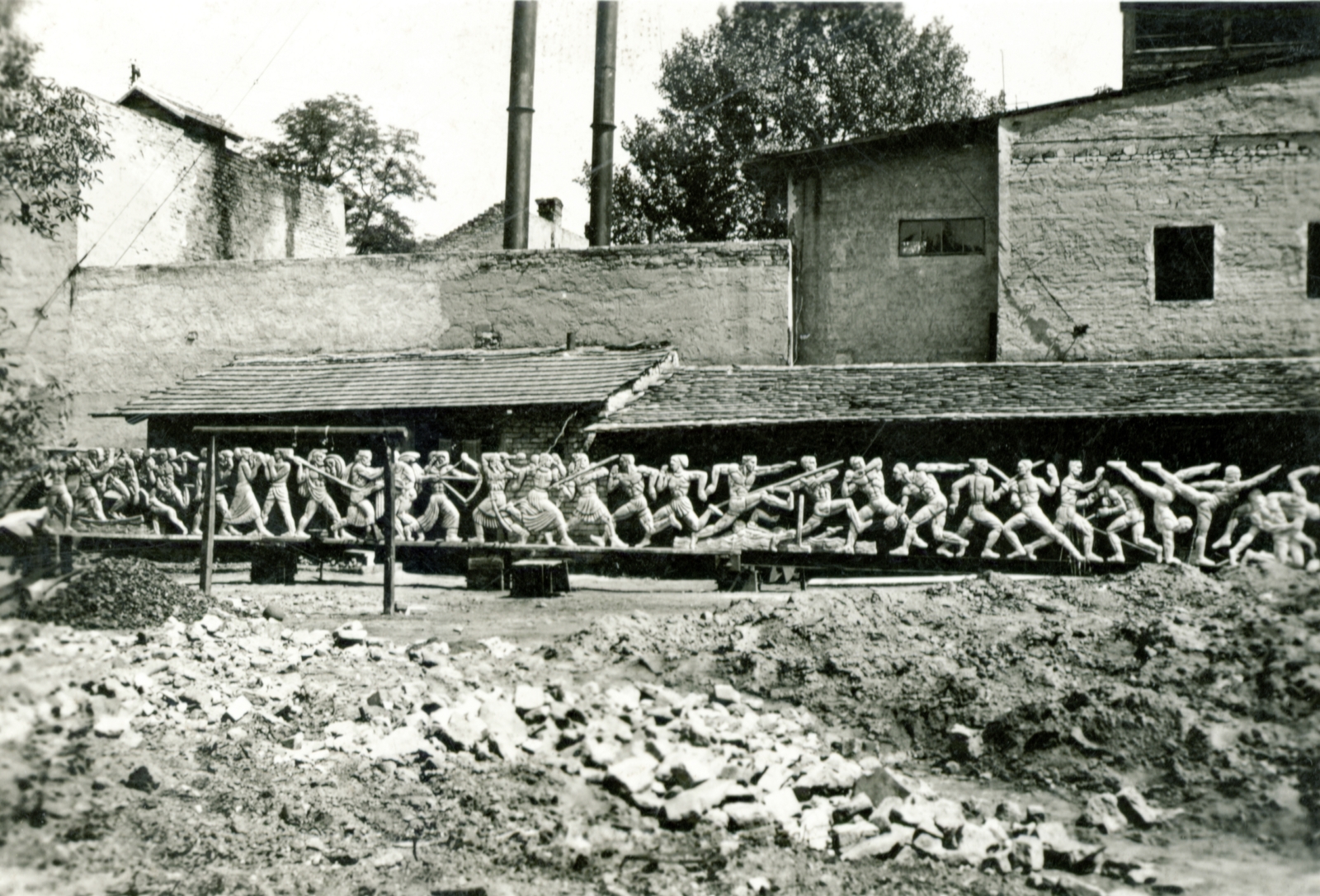 Hungary, Budapest, Kocsis András domborműve, amely később a Nemzeti Sportcsarnok (később Gerevich Aladár Nemzeti Sportcsarnok) főbájarata fölé került., 1942, Zsivkov Anita - Koós Árpád / Kocsis András fényképei, relief, Fortepan #101191