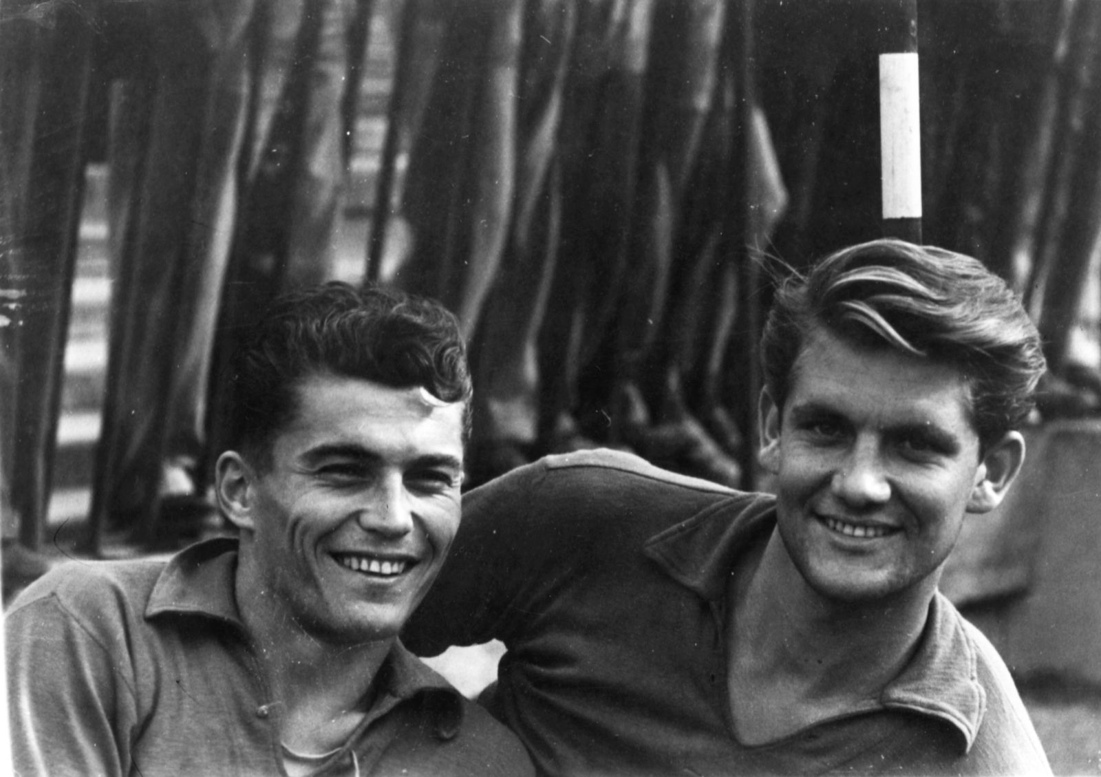 1960, Kotász Antal, hairdo, fun, men, Fortepan #101253