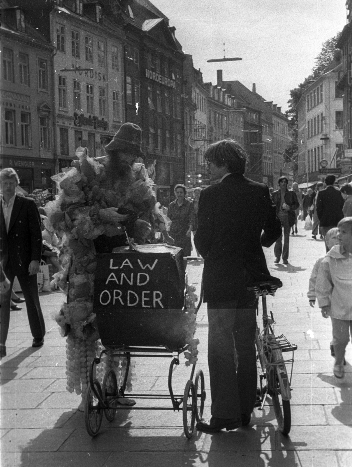 Denmark, Copenhagen, Amagertorv., 1973, Magyar Pál, bicycle, Fortepan #101331