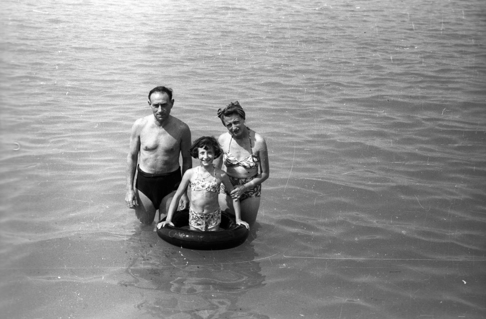 1958, Magyar Pál, family, swim belt, Fortepan #101456