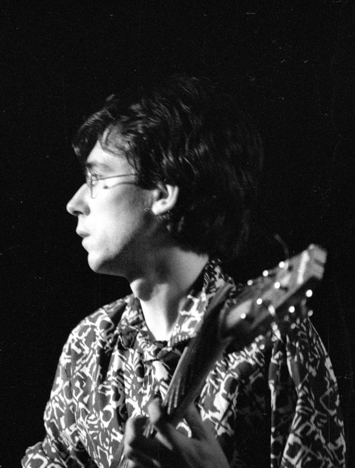 Magyarország, Hajnóczy Csaba gitáros., 1985, Várkonyi Péter, arc profil, Fortepan #101868