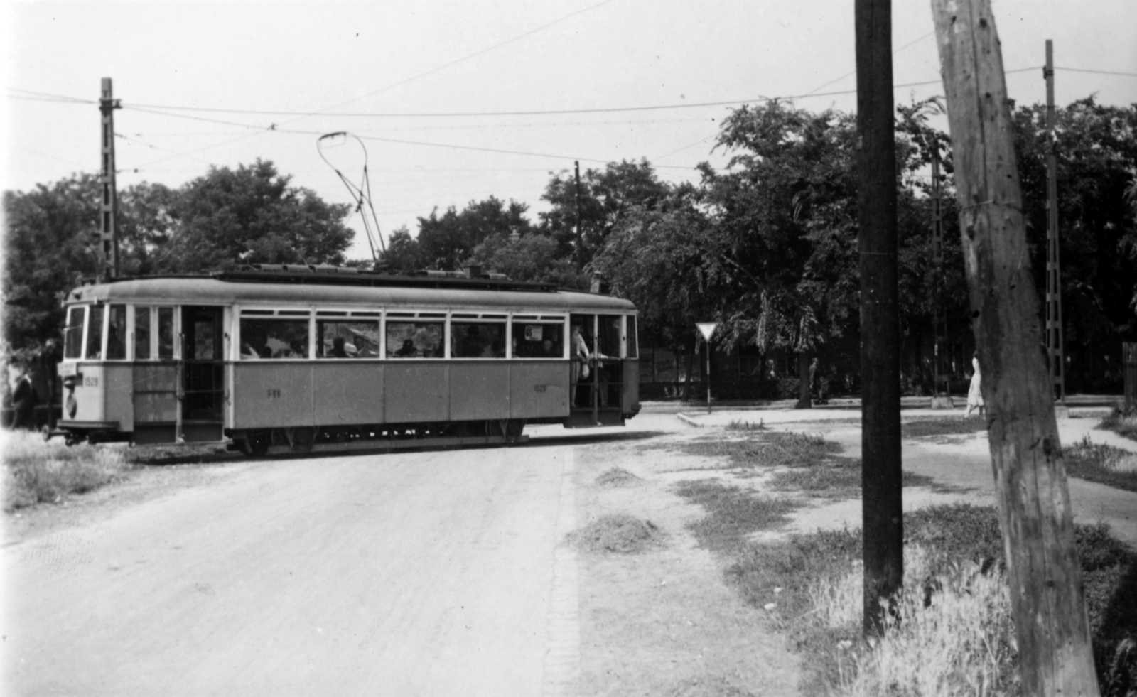 Hungary, Budapest XV., Széchenyi (Czabán Samu) tér, a mai Epres sor felől nézve., 1955, Fortepan, tram, Budapest, public transport, Fortepan #101915