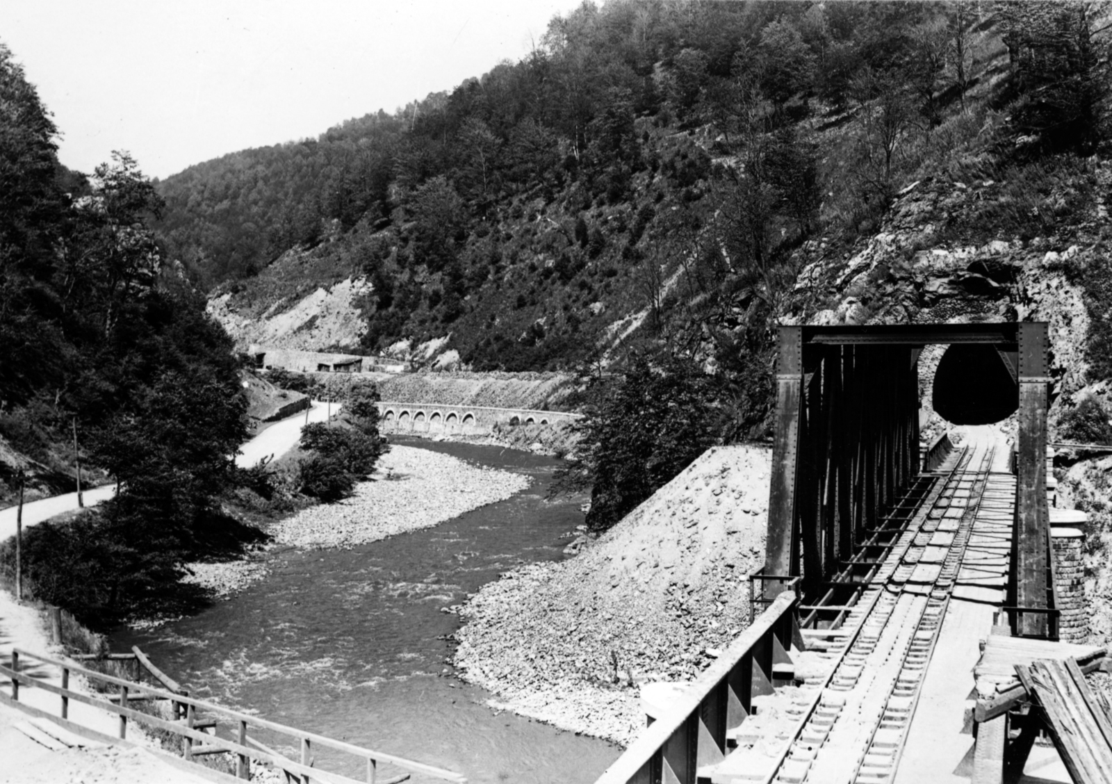 1960, Fortepan, bridge, river, railway bridge, tunnel, Fortepan #101929