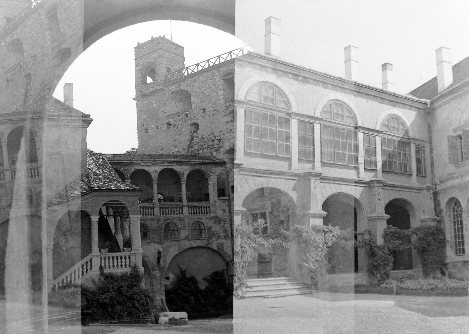 Hungary, Sárospatak, Rákóczi-vár., 1950, Kurutz Márton, museum, castle, erroneous photo, double exposure, Fortepan #10207
