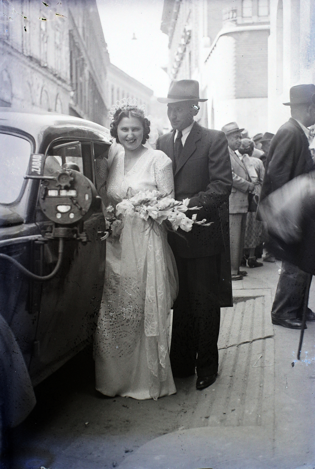 Hungary, Budapest VII., Kazinczy utcai zsinagóga., 1947, Hámori Gyula, Budapest, wedding ceremony, bride, Fortepan #104614