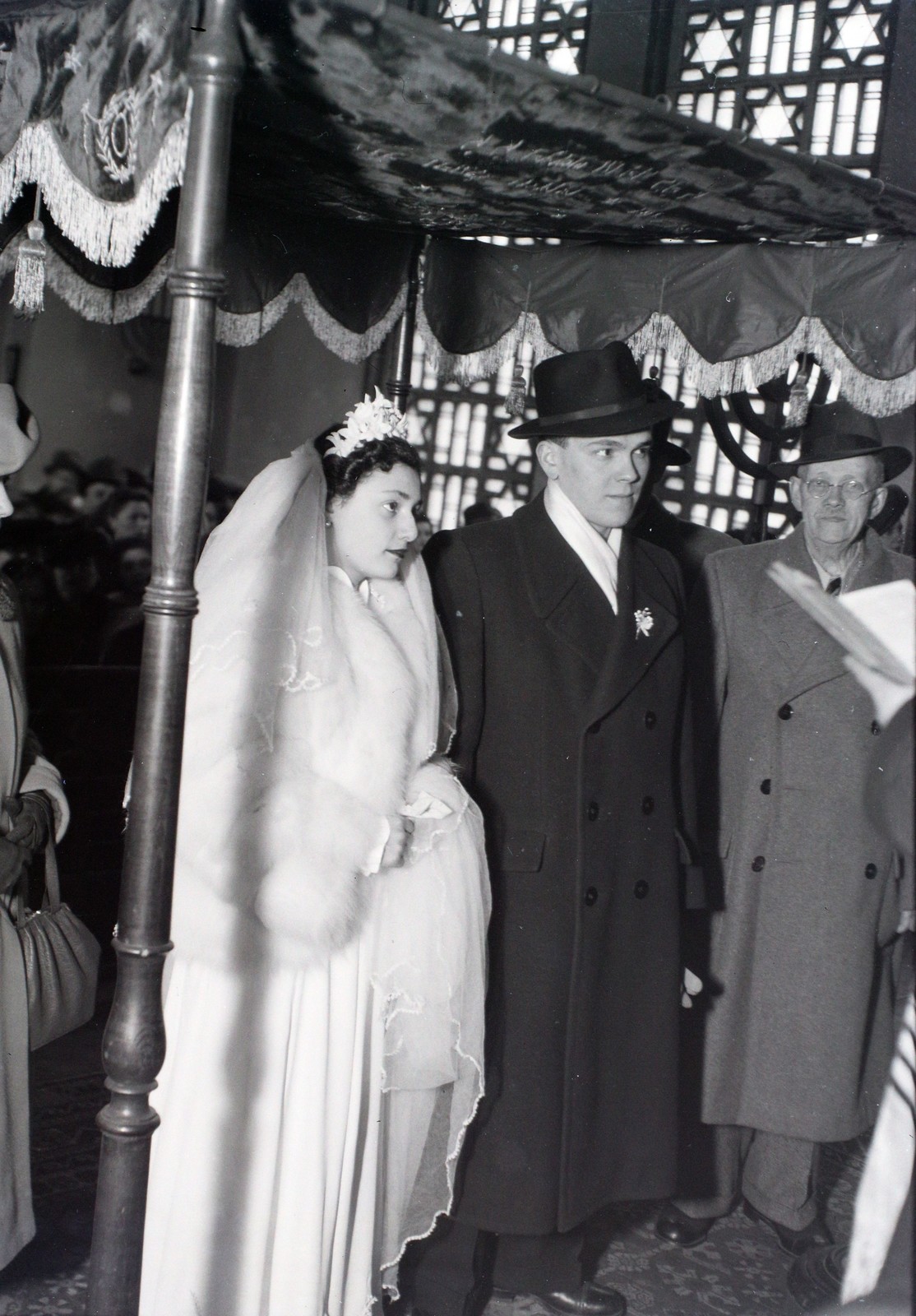 Hungary, Budapest VII., Dohány utca, Hősök temploma., 1947, Hámori Gyula, judaism, Budapest, chuppah, wedding ceremony, Fortepan #104755