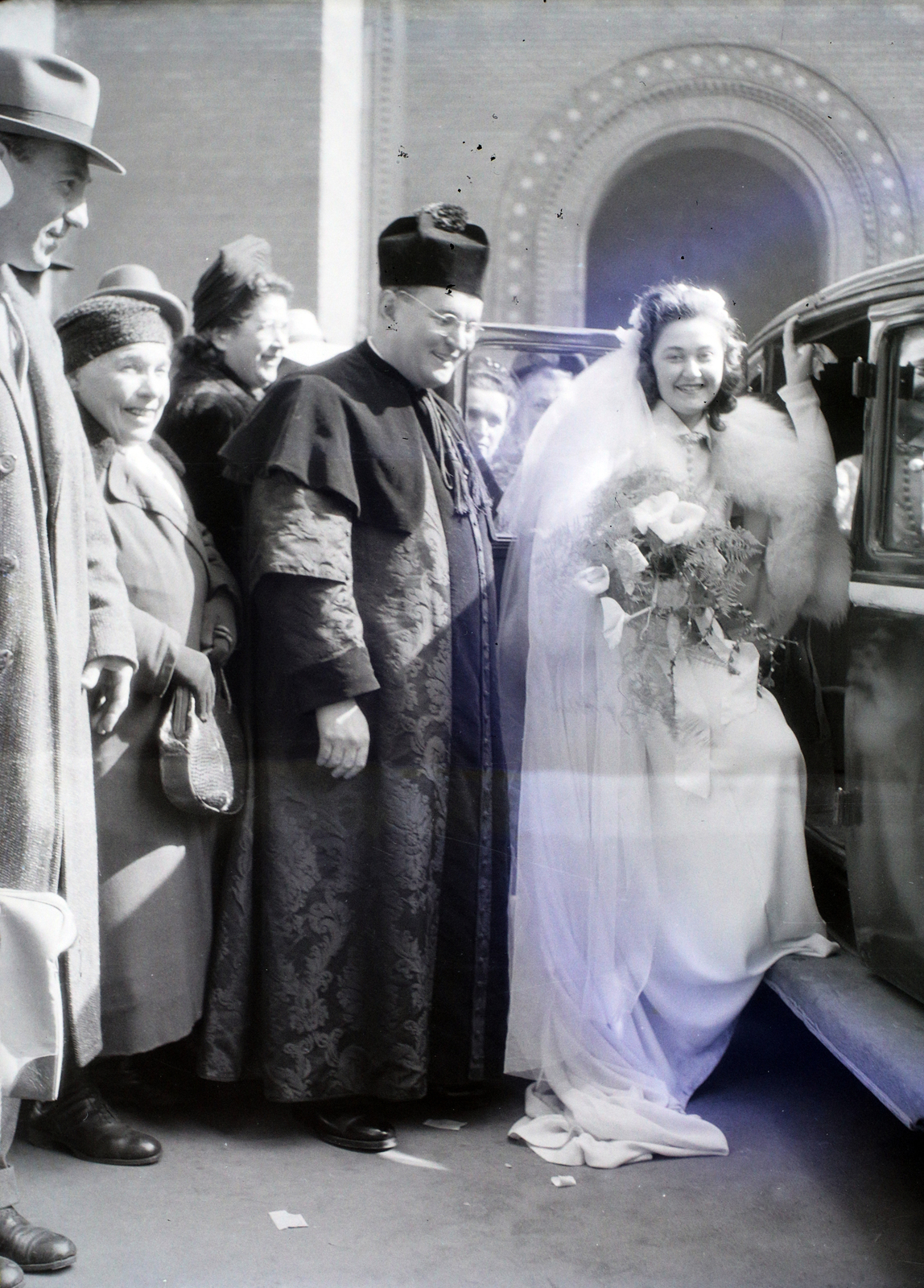 Hungary, Budapest VII., Dohány utca, zsinagóga., 1948, Hámori Gyula, wedding ceremony, bride, Budapest, Fortepan #104901