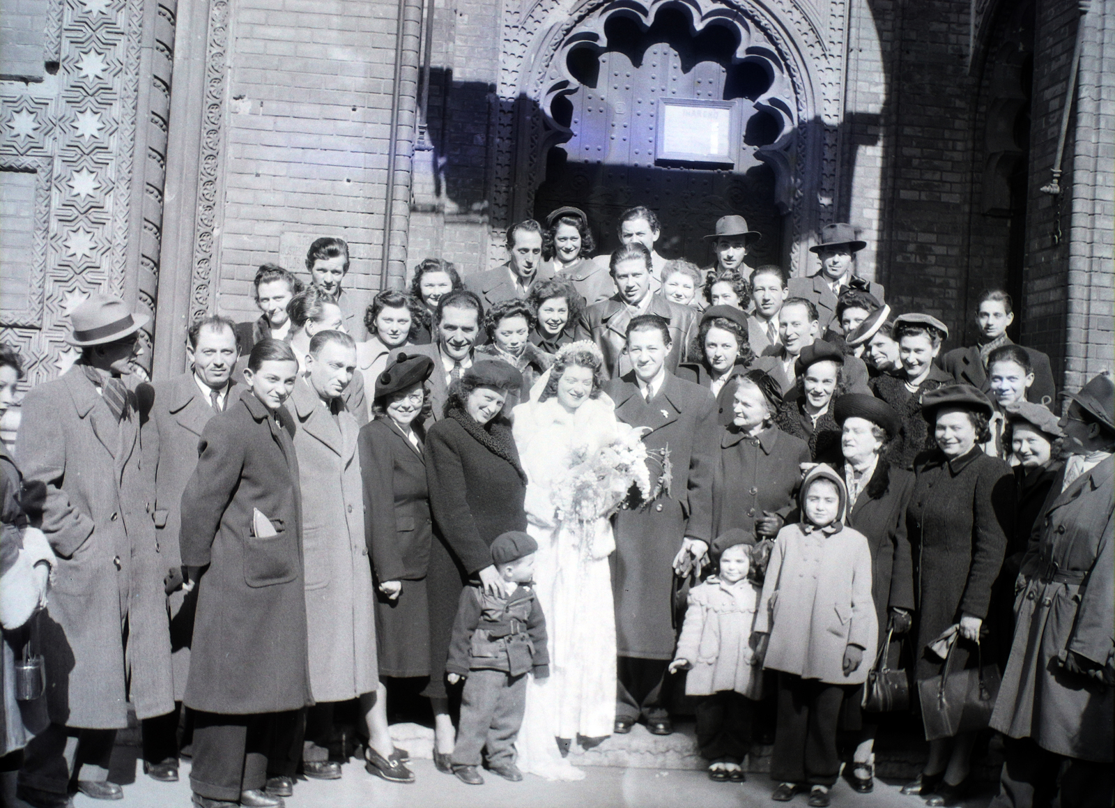 Hungary, Budapest VII., Dohány utca, zsinagóga., 1948, Hámori Gyula, Budapest, wedding ceremony, tableau, Fortepan #104905