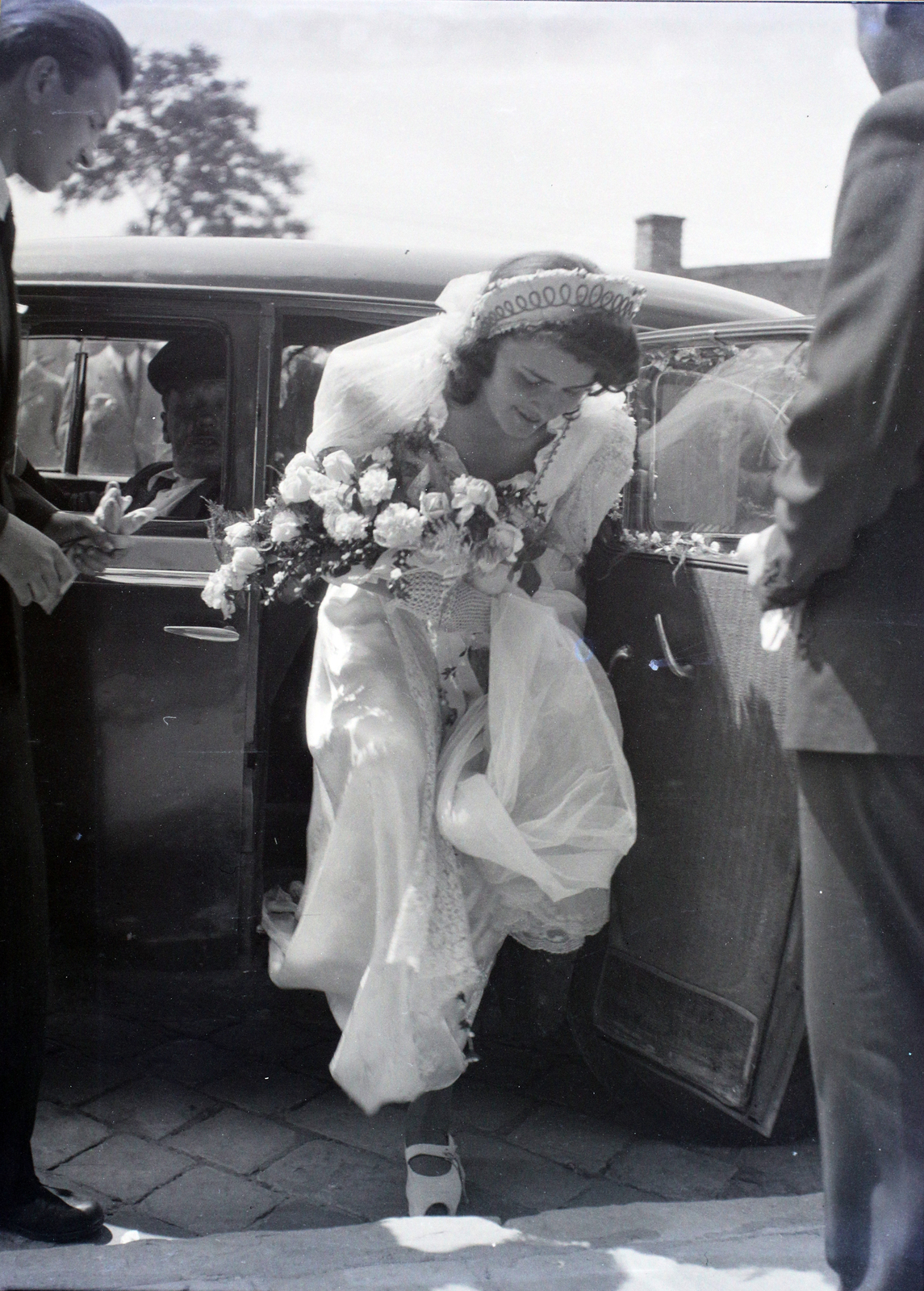 Hungary, 1948, Hámori Gyula, Budapest, bride, Fortepan #105321
