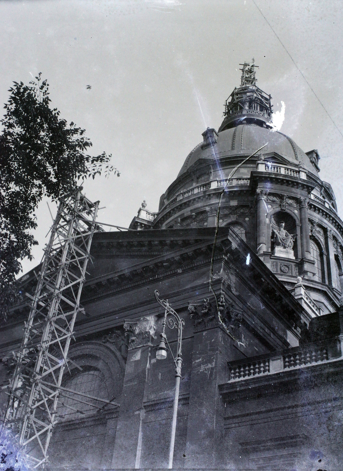 Hungary, Budapest V., Szent István tér, a Szent István-bazilika kupolájának helyreállítása., 1948, Hámori Gyula, Miklós Ybl-design, Budapest, Fortepan #105374