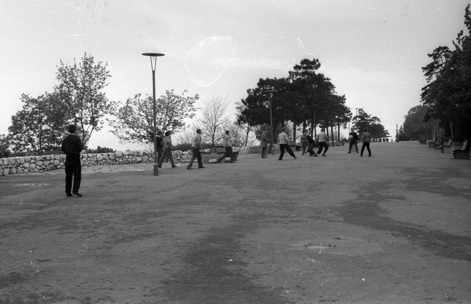 Szerbia, Belgrád, Nándorfehérvári vár, park. A távolban az oszlopon Belgrád jelképe, a Győztes szobra., 1965, Hunyady József, Fortepan #106011
