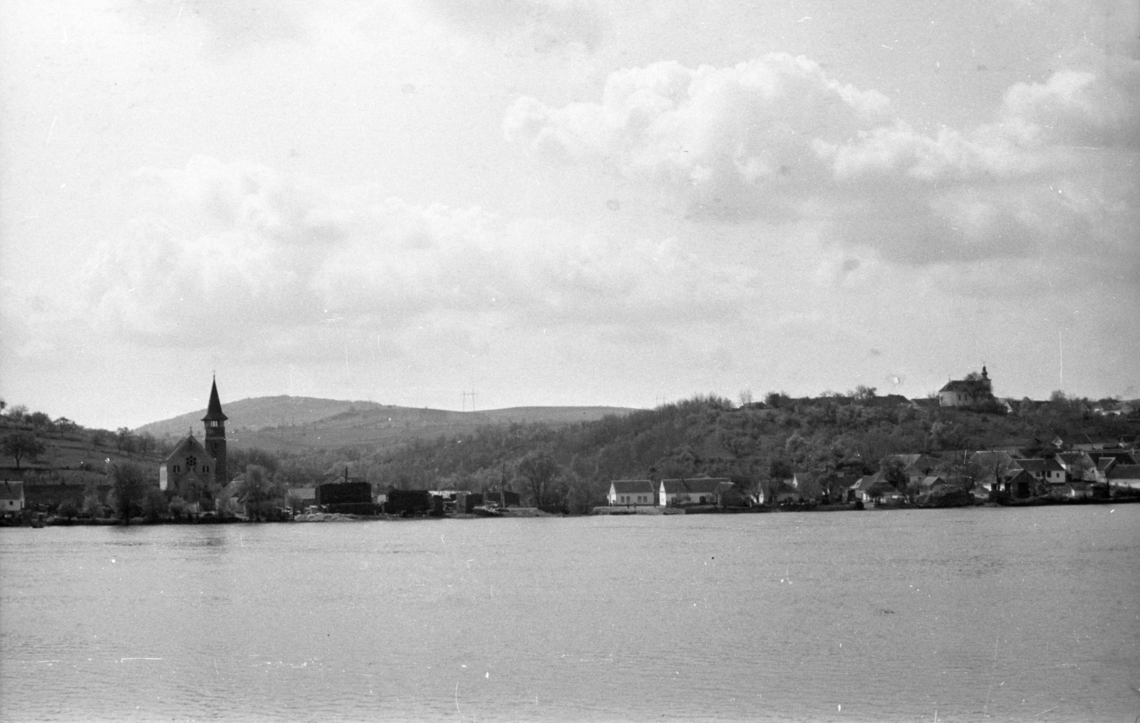 Szerbia, Bánmonostor, a község látképe a Dunáról nézve., 1965, Hunyady József, Fortepan #106038