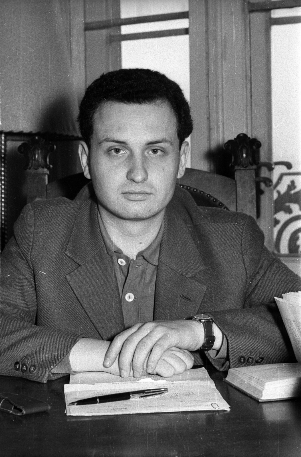 Magyarország, Orbán Ottó költő., 1963, Hunyady József, híres ember, férfi, portré, Fortepan #106168