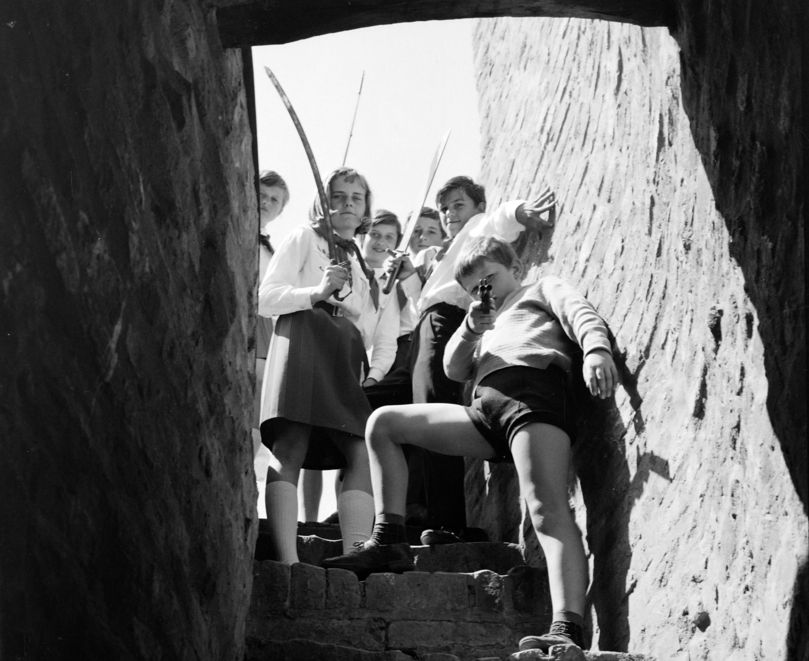 Hungary, Siklós, vár, feljáró a körbástyára., 1968, Hunyady József, Fortepan #106556