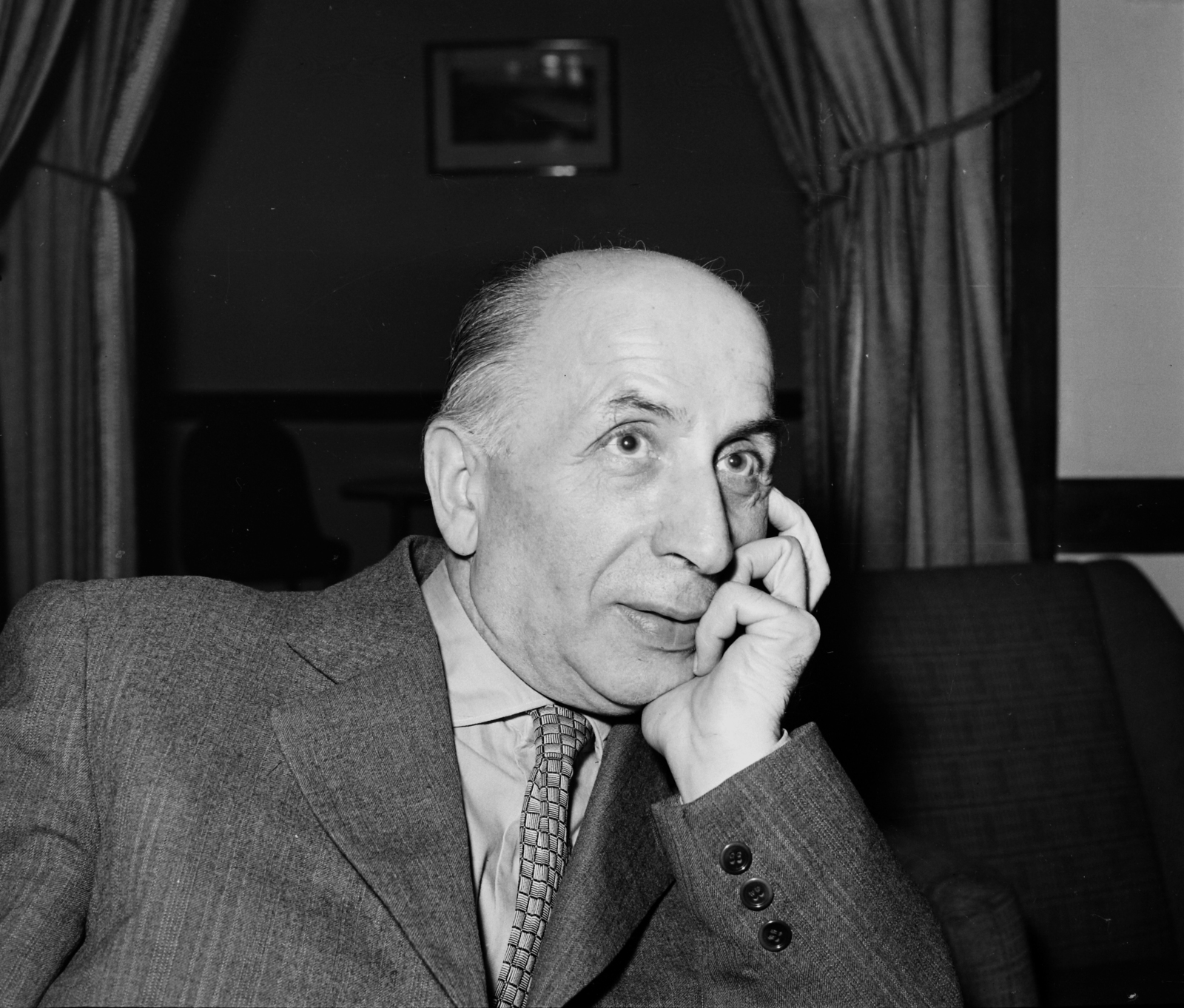 Hungary, Budapest VI., Boross Elemér költő, színműíró, dramaturg. A felvétel az Írószövetség Bajza utca 18. alatti székházában készült., 1963, Hunyady József, Budapest, Fortepan #106805