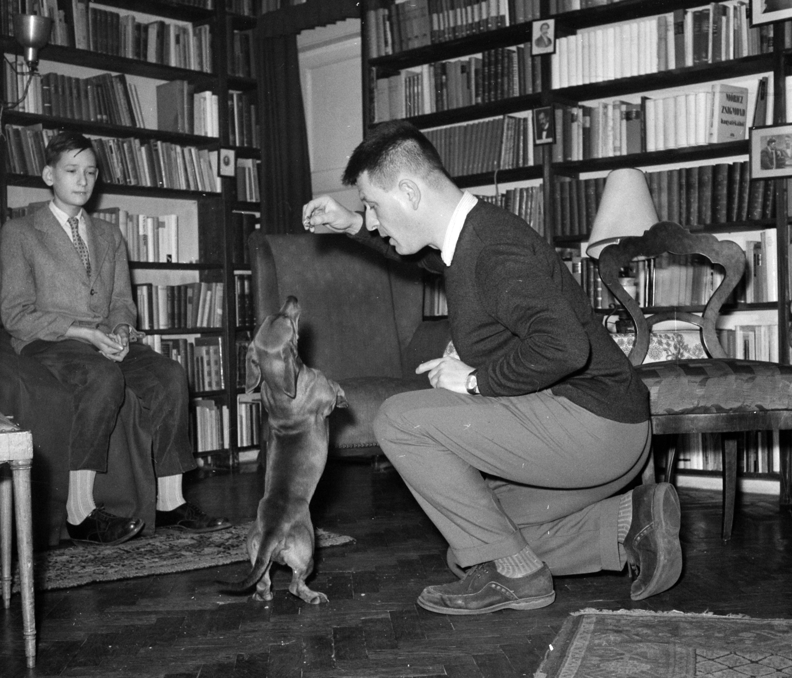 Magyarország, Karinthy Ferenc író és fia, Karinthy Márton később színigazgató, színházrendező, író., 1963, Hunyady József, Fortepan #106849