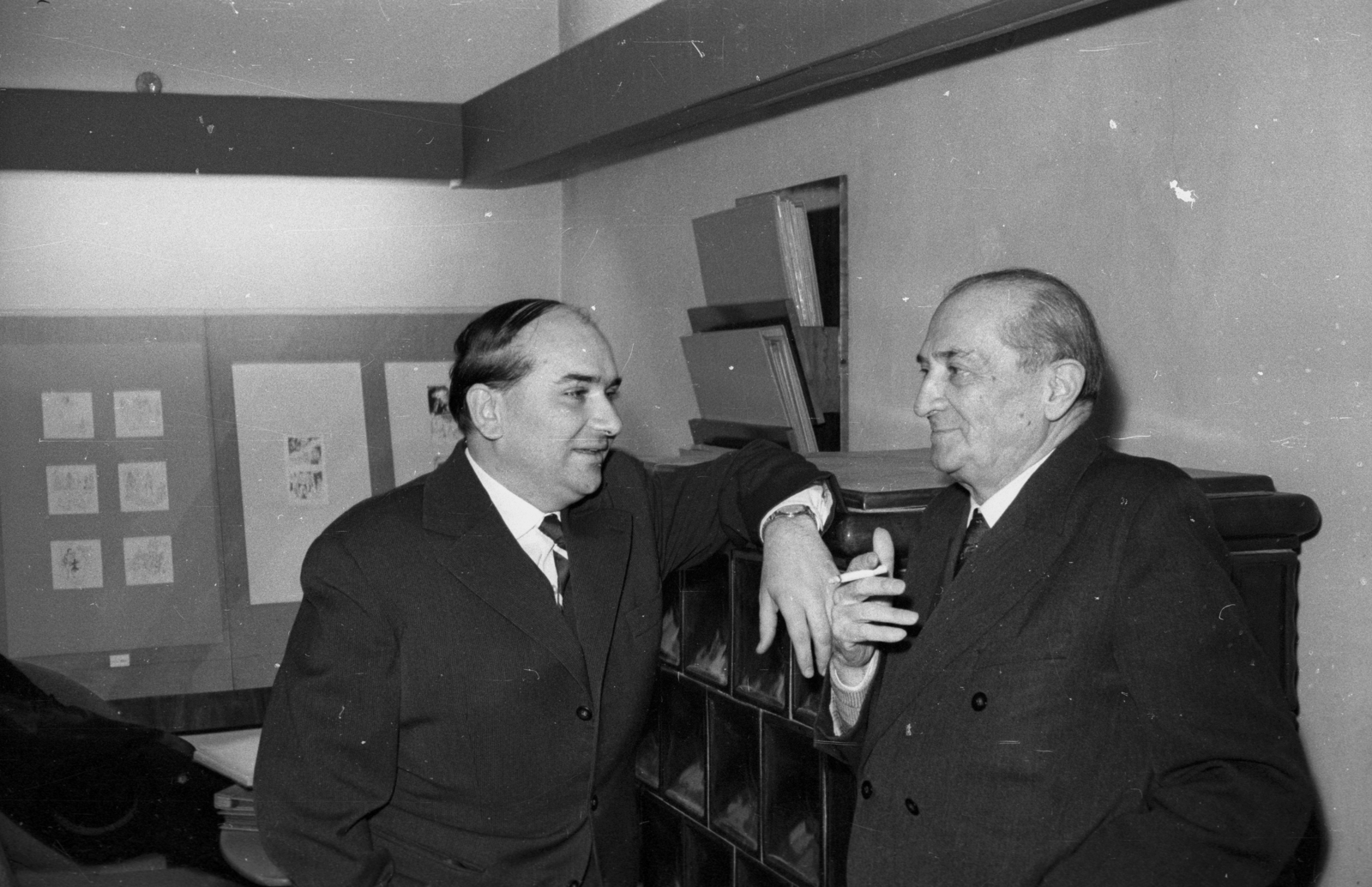 Magyarország, balra Würtz Ádám grafikus., 1965, Hunyady József, Fortepan #107318