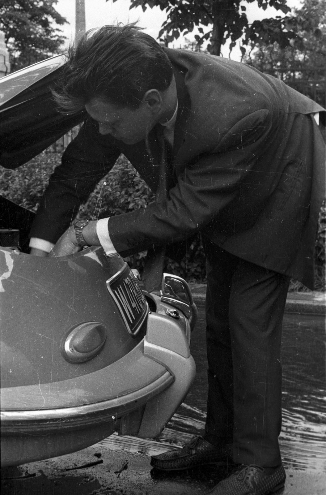 Magyarország, Budapest XI., Műegyetem rakpart., 1965, Hunyady József, Porsche-márka, Porsche 911, Budapest, Fortepan #107362