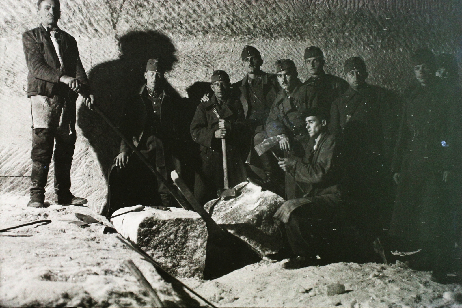 1940, Kókány Jenő, salt mine, Fortepan #107437