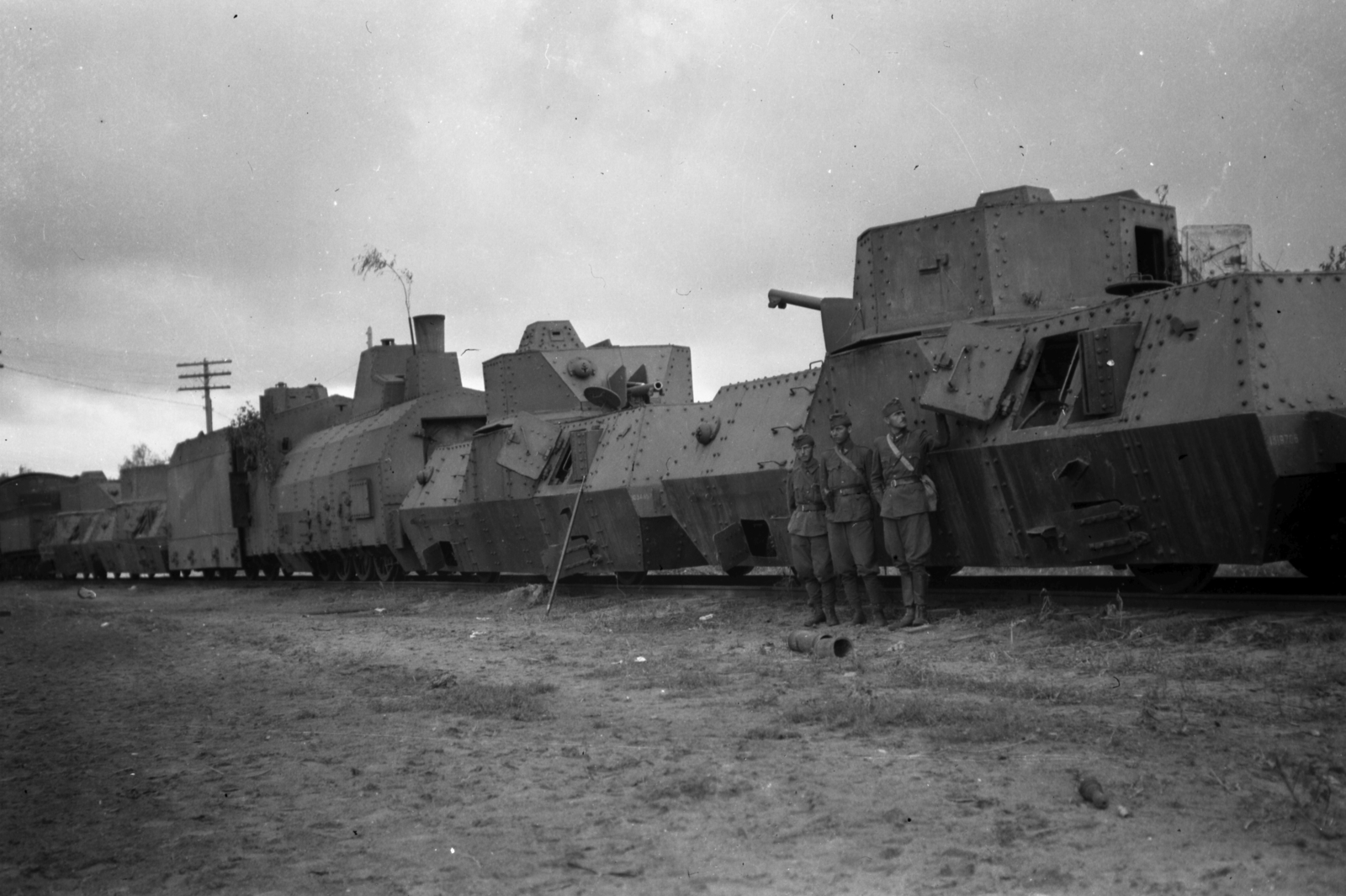szovjet páncélvonat a keleti fronton, német támadás után., 1942, Kókány Jenő, armored railway, Fortepan #107619