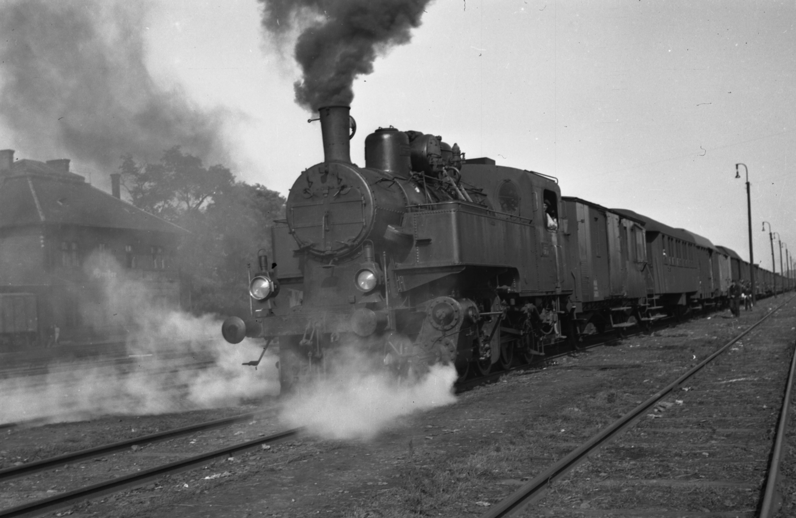 1941, Kókány Jenő, steam locomotive, MÁV Class 376, Fortepan #107709