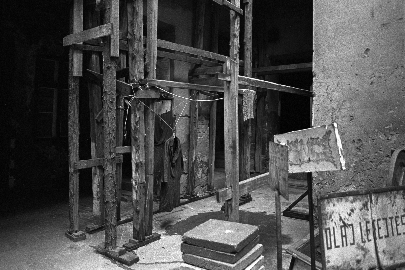 1981, Makovecz Benjamin, scaffolding, Fortepan #107809