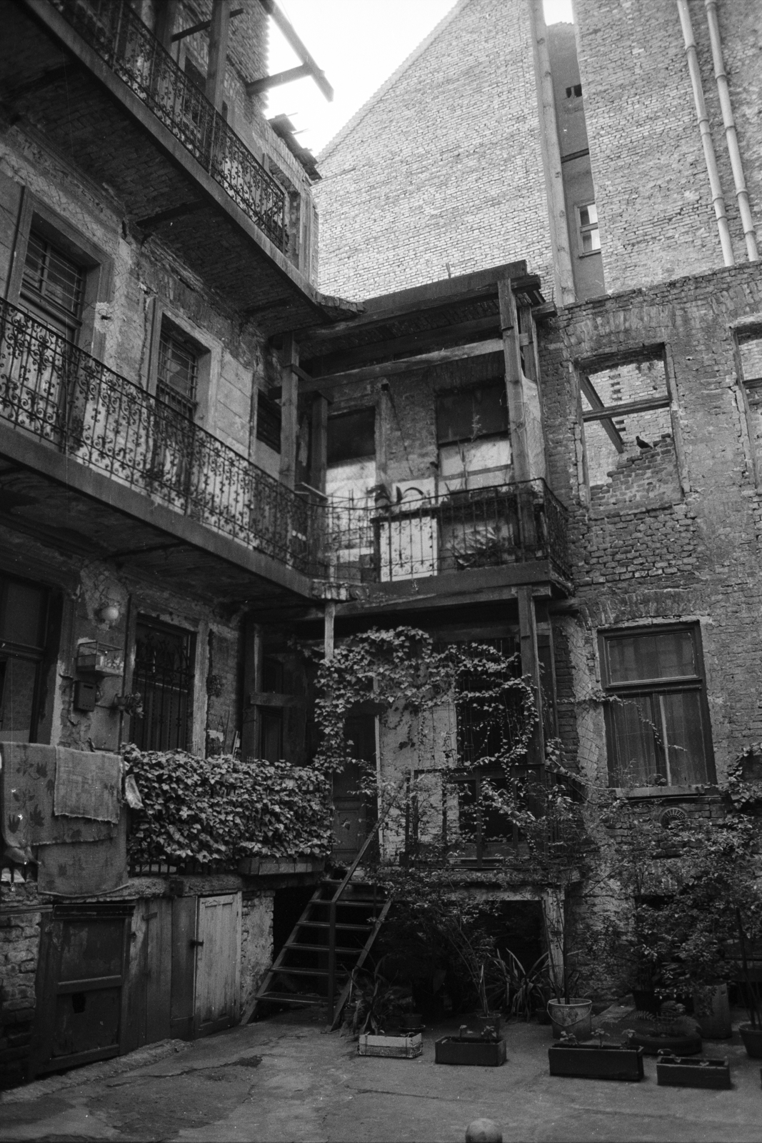 1981, Makovecz Benjamin, tenement house, stairs, firewall, Fortepan #107825