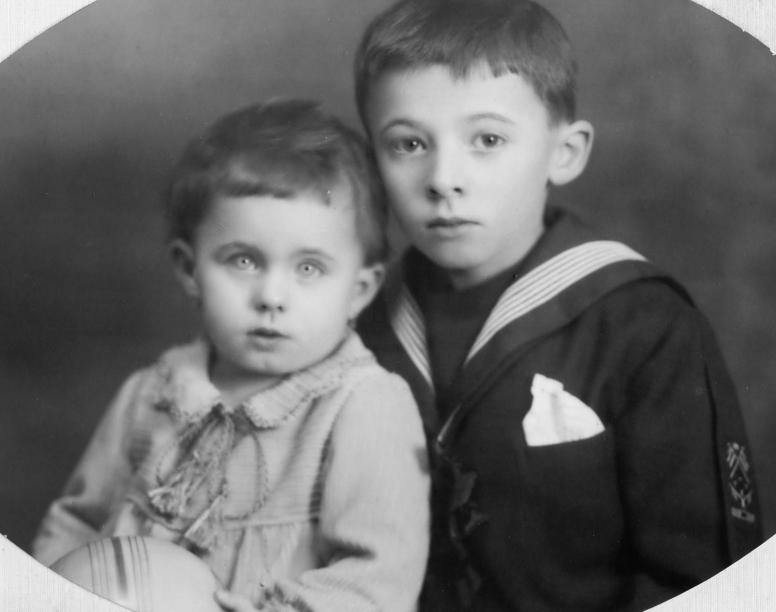 1927, Mészöly Leonóra, kids, double portrait, Fortepan #10787