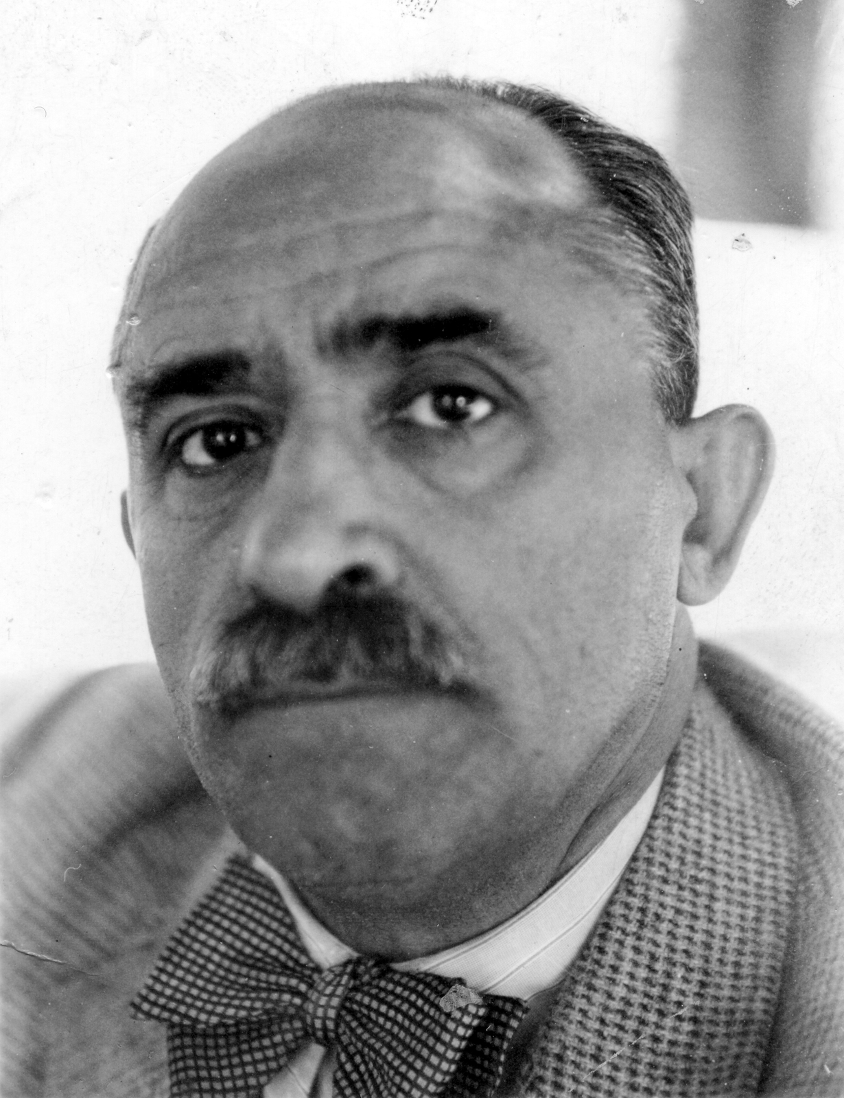 1938, Mészöly Leonóra, portrait, moustache, bow tie, Fortepan #10826