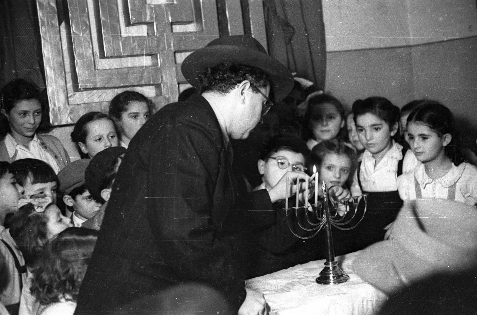 1953, Hámori Gyula, judaism, menorah, Hanukkah, Fortepan #108325