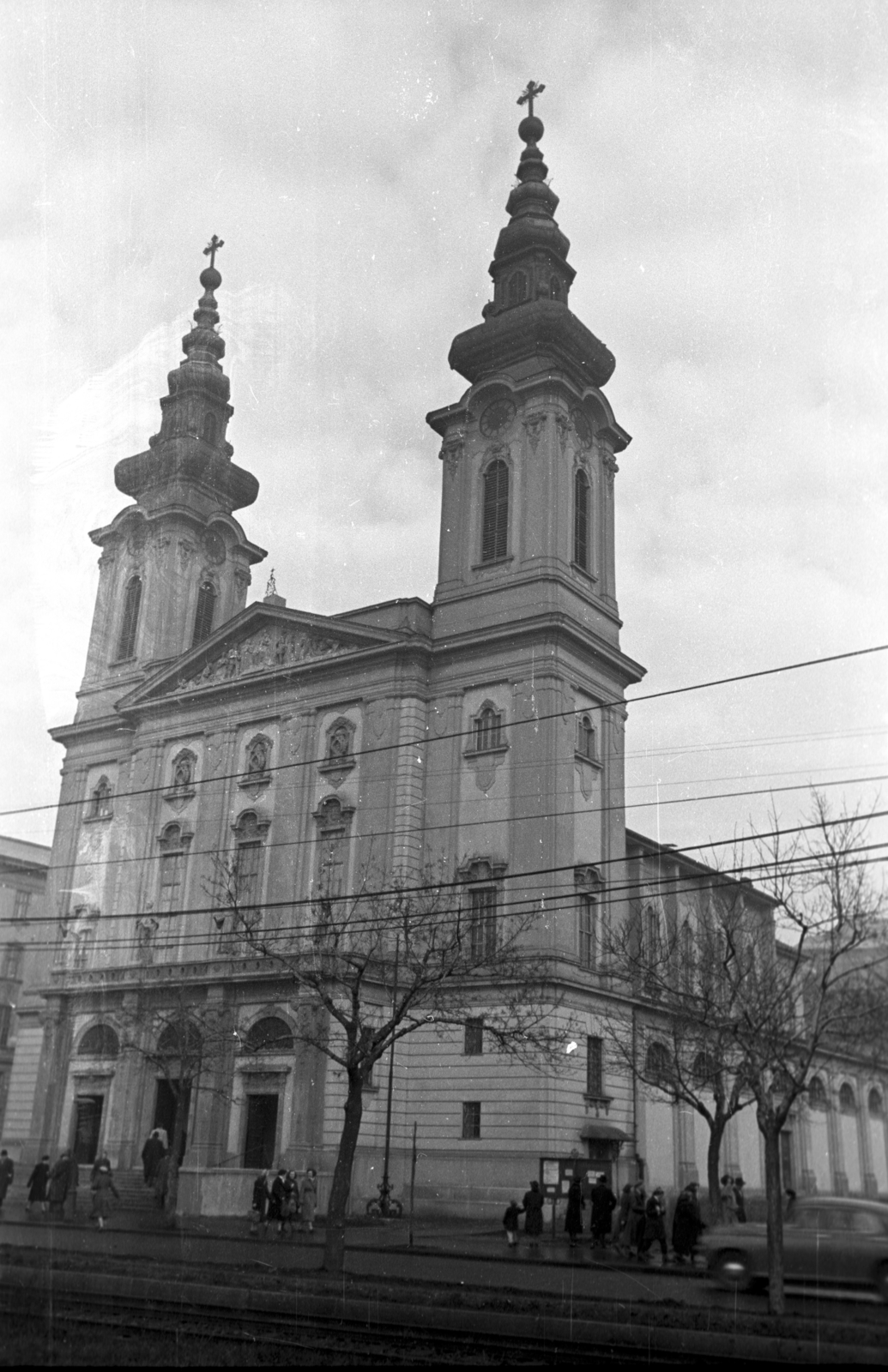 Magyarország, Budapest XI., Villányi út, Szent Imre-templom., 1954, Hámori Gyula, barokk-stílus, Budapest, Fortepan #108339