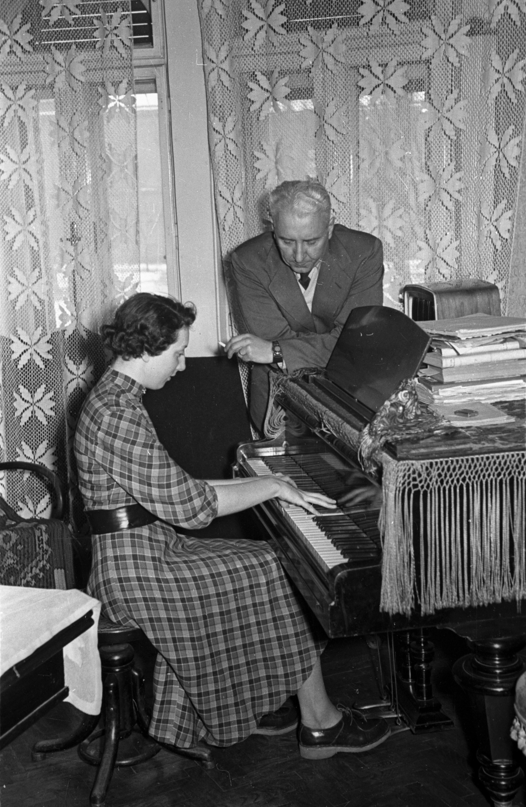 1954, Hámori Gyula, piano, Fortepan #108346