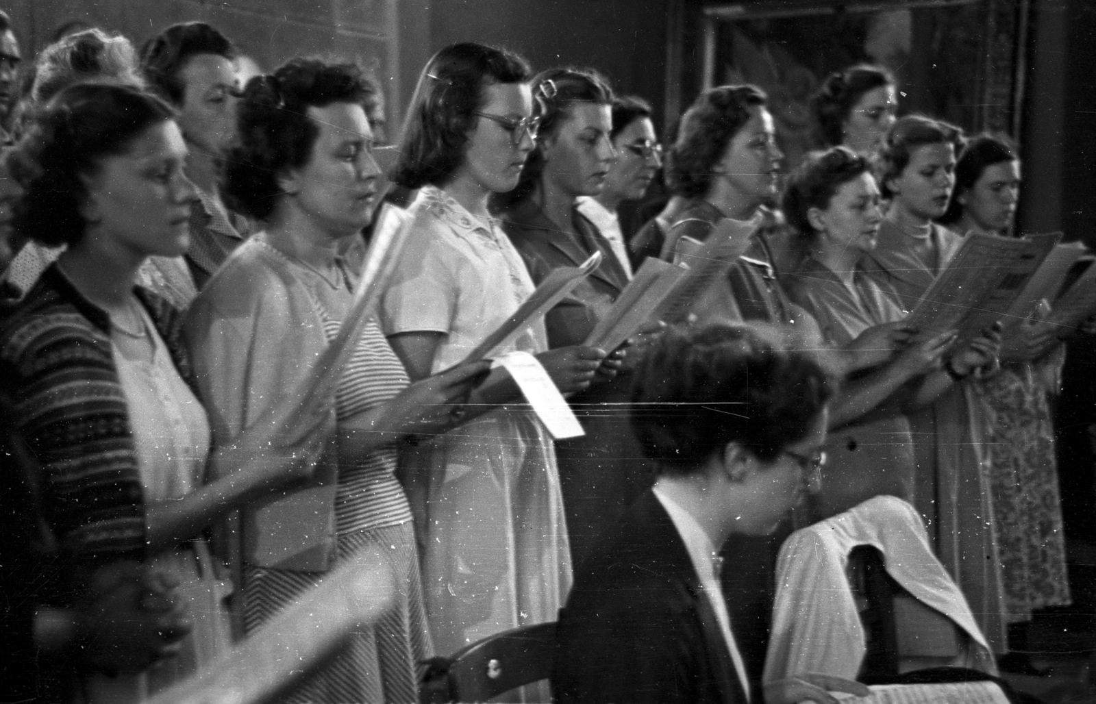 1956, Hámori Gyula, choir, Fortepan #108501
